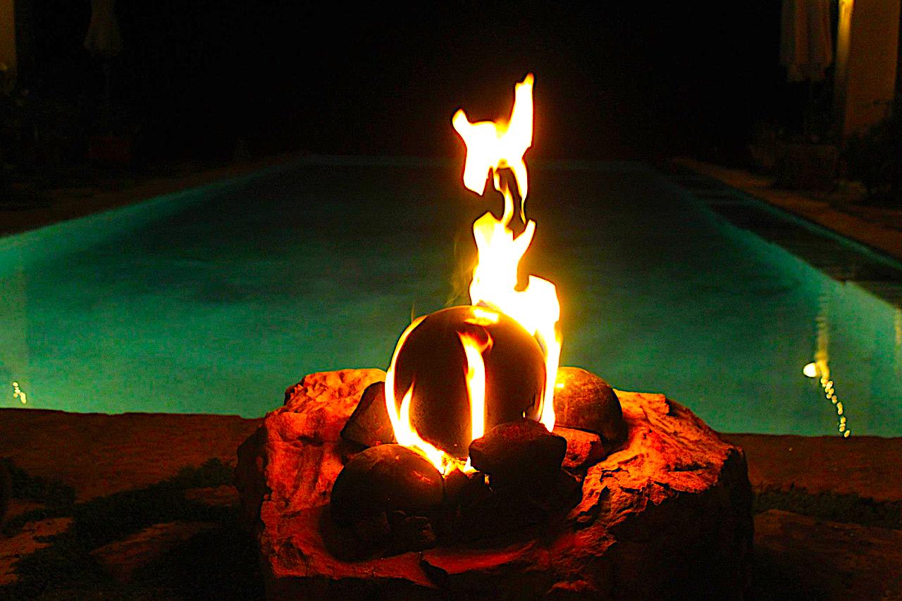 Luxury Rehab Pool Fire Feature
